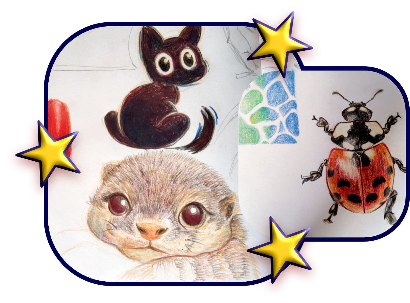 Sketchpage, ElecNode, otter, ladybug, polychromos